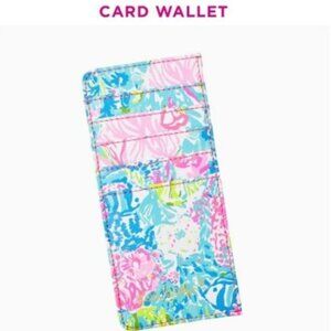 Lilly Pulitzer Pink and Blue Card Holder in Fished my Wish print NWT